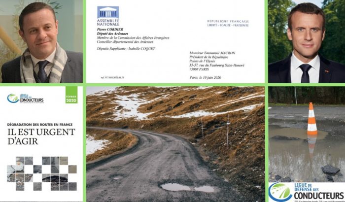 Un député demande à Emmanuel Macron d&rsquo;inclure la réparation des routes françaises au plan de relance économique, la Ligue de Défense des Conducteurs le soutient