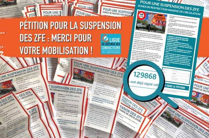 Suspension des ZFE&nbsp;: votre mobilisation ne faiblit pas