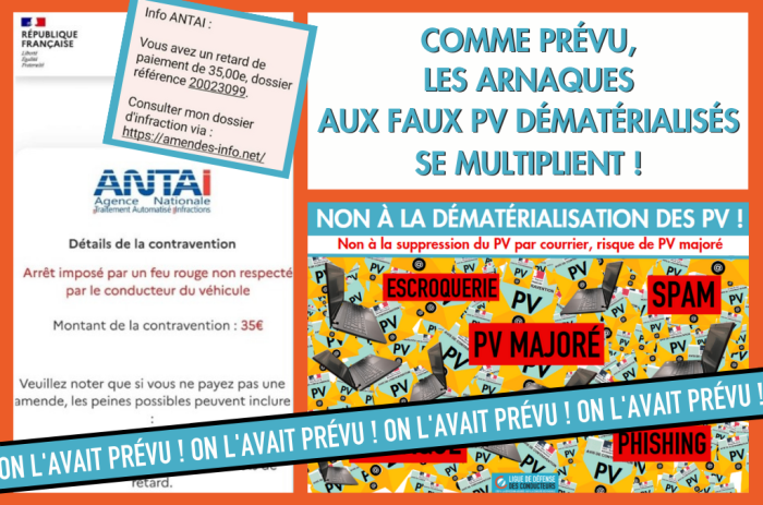 Dématérialisation des PV : comme nous l’avions prévu, les arnaques aux faux « PV en ligne » démarrent au quart de tour
