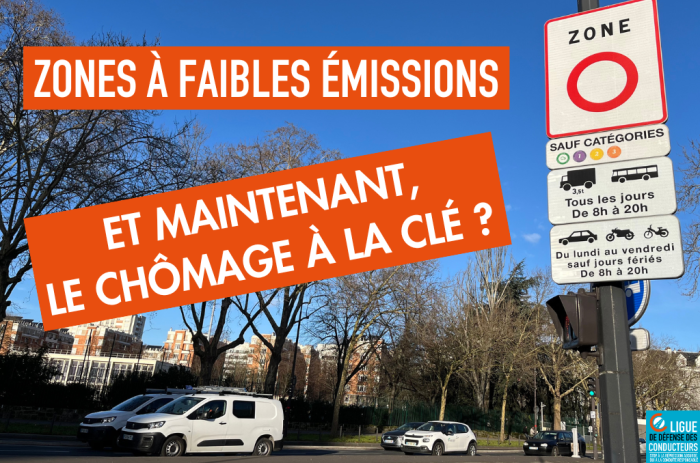 Zones à faibles émissions : le chômage pour un demi-million de conducteurs ?